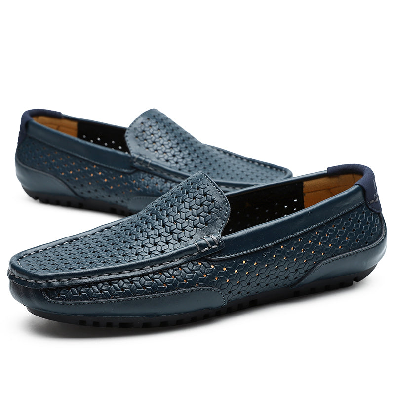 Luxury Italian Designer Mens Loafers Soft Genuine Leather Casual Moccasins Breathable SlipOn Boat S 4