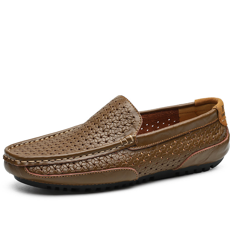 Luxury Italian Designer Mens Loafers Soft Genuine Leather Casual Moccasins Breathable SlipOn Boat S 5