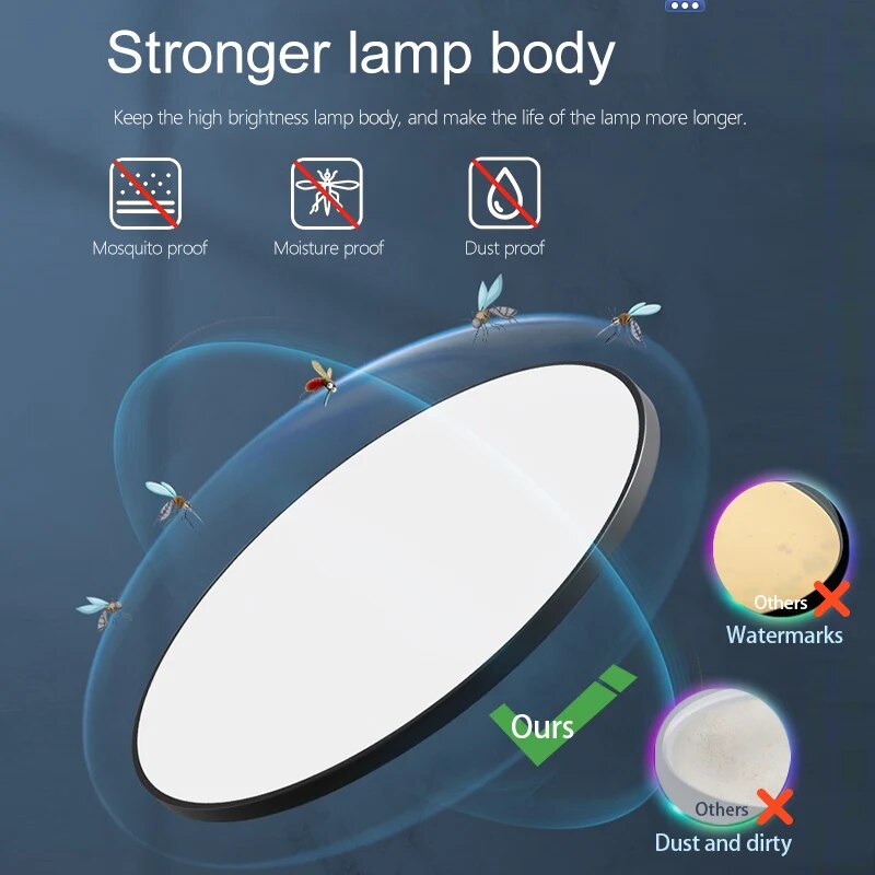Modern Smart LED Ceiling Lamp Dimmable, APP and Remote Control for Bedroom, Living Room