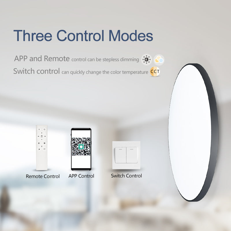 Modern Smart LED Ceiling Lamp Dimmable, APP and Remote Control for Bedroom, Living Room