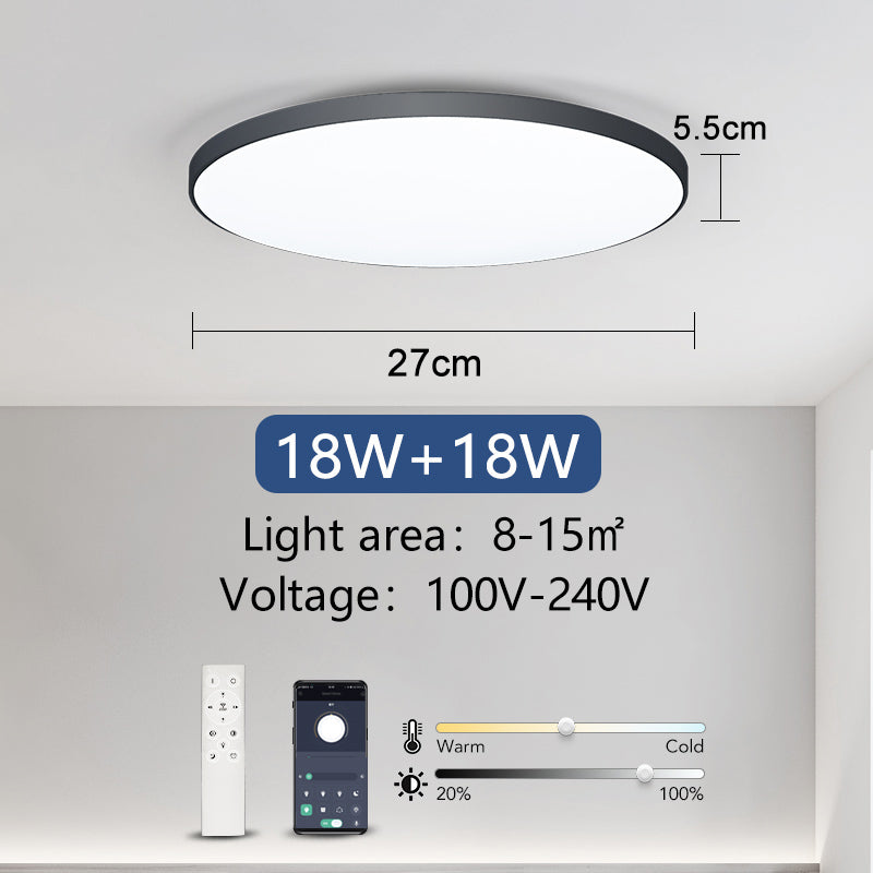Modern Smart LED Ceiling Lamp Dimmable, APP and Remote Control for Bedroom, Living Room