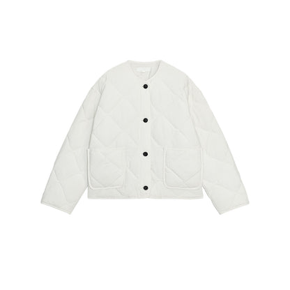 New Arrival, Women's Simple Daily Commute Coat, Waterproof Cotton Jacket, Long Sleeve Round Neck Single