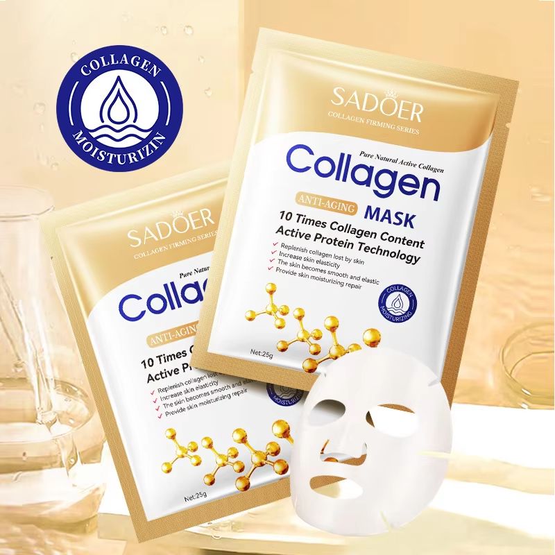 SADOER Collagen Face Mask  Firming Moisturizing  Brightening Sheet Mask For Radiant Skin 1