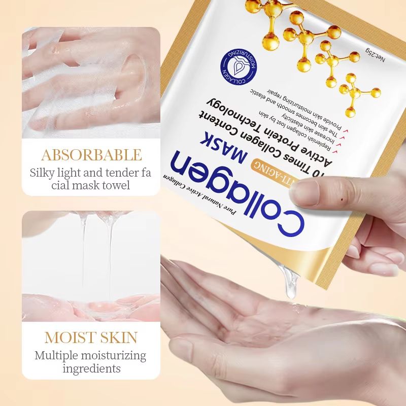 SADOER Collagen Face Mask  Firming Moisturizing  Brightening Sheet Mask For Radiant Skin 3