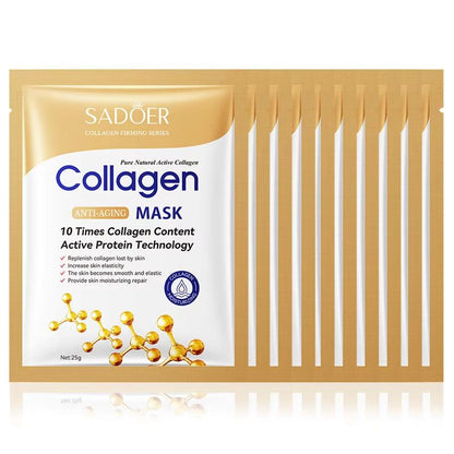 SADOER Collagen Face Mask  Firming Moisturizing  Brightening Sheet Mask For Radiant Skin 5