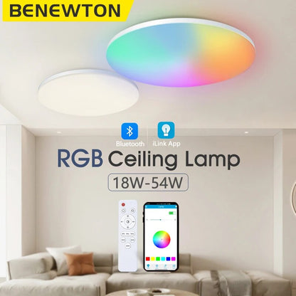 Smart Ceiling Light, RGB CCT APP Control, Ambient Light, For Bedroom, Home Decor
