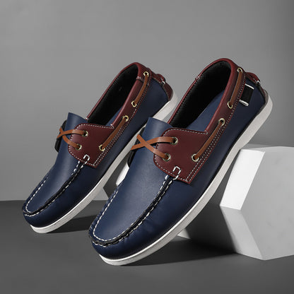 Slip On Mens Trendy Apron Toe Loafers, Comfortable Non Slip Shoes for Outdoor Travel & Casual Spring Summer Wear