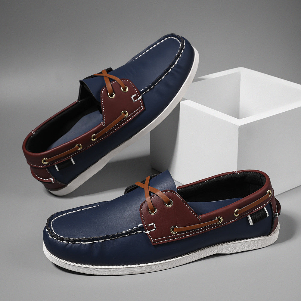 Slip On Mens Trendy Apron Toe Loafers Comfortable Non Slip Shoes For Outdoor Travel  Casual Spring  3