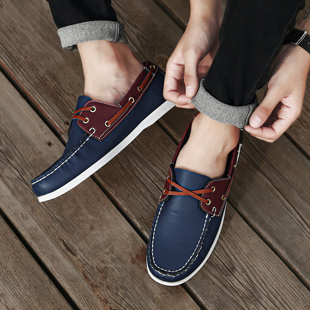 Slip On Mens Trendy Apron Toe Loafers Comfortable Non Slip Shoes For Outdoor Travel  Casual Spring  2