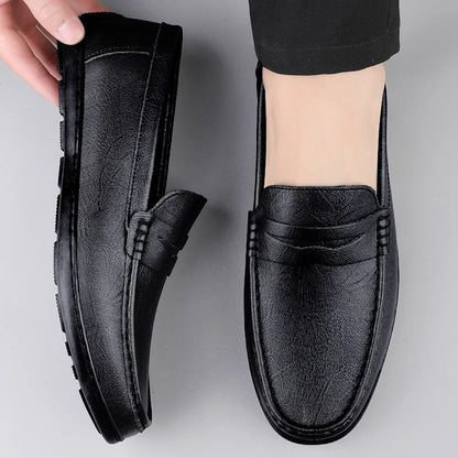 Luxury Genuine Leather Men Casual Shoes Breathable Formal Dress Loafers  SlipOn Boat Shoes For Styl 2