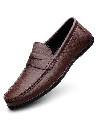 Luxury Genuine Leather Men Casual Shoes Breathable Formal Dress Loafers  SlipOn Boat Shoes For Styl 7