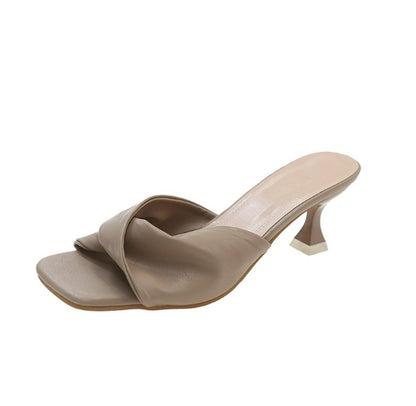 Elegant Sexy Pointed Toe Mule High Heels Womens Mixed Color SlipOn Fashion Slides For Summer Party  5