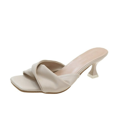 Elegant Sexy Pointed Toe Mule High Heels Womens Mixed Color SlipOn Fashion Slides For Summer Party  7