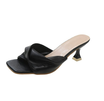 Elegant Sexy Pointed Toe Mule High Heels Womens Mixed Color SlipOn Fashion Slides For Summer Party  6