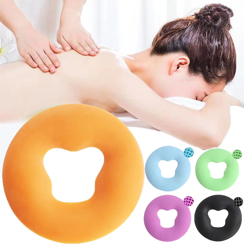 Reusable Non Slip Massage Pillow Without Film, Soft Silicone Pillow SPA Beauty Pad, Salon Face Massage Relax Beauty