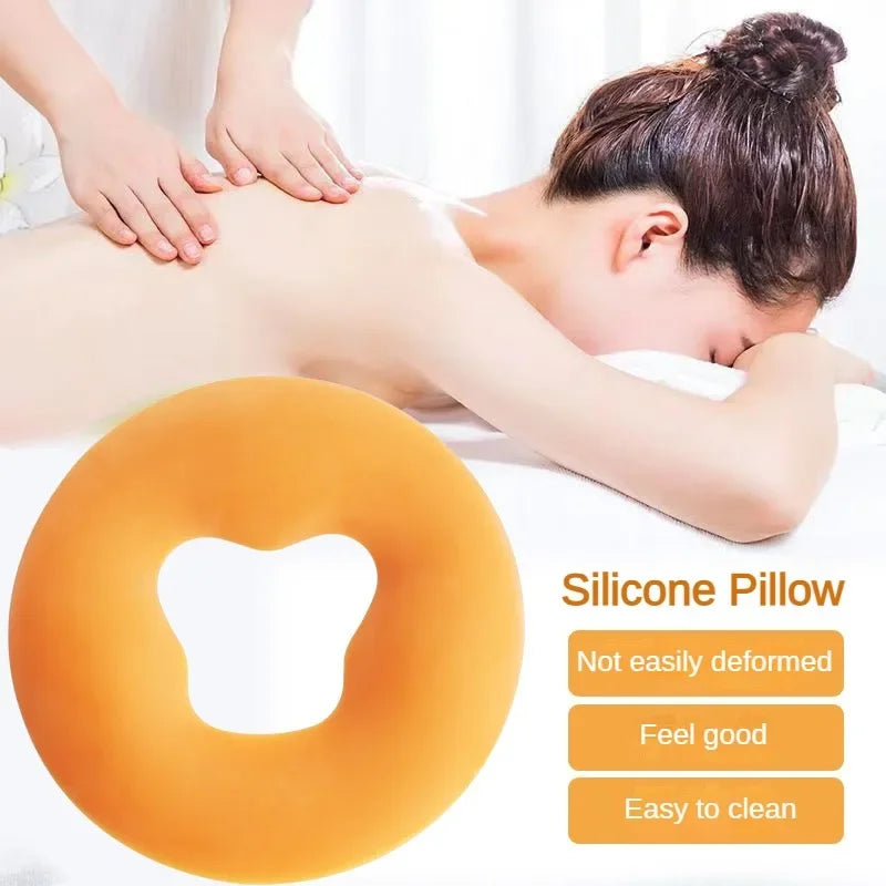 Reusable Non Slip Massage Pillow Without Film Soft Silicone Pillow SPA Beauty Pad Salon Face Massag 3