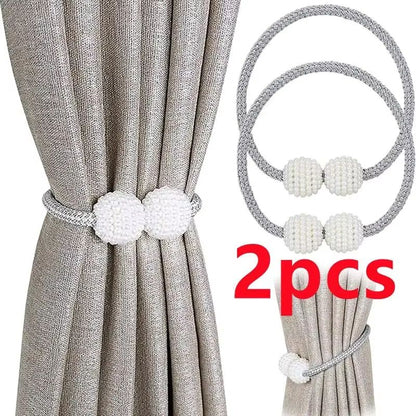 LuxePearl Magnetic Curtain Tieback Clips – Elegant Pearl Curtain Holders (1/2PCS Set)