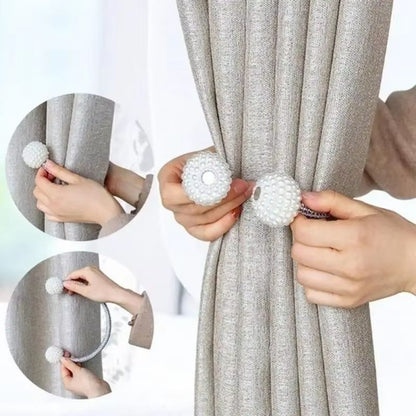 LuxePearl Magnetic Curtain Tieback Clips  Elegant Pearl Curtain Holders 12PCS Set 1