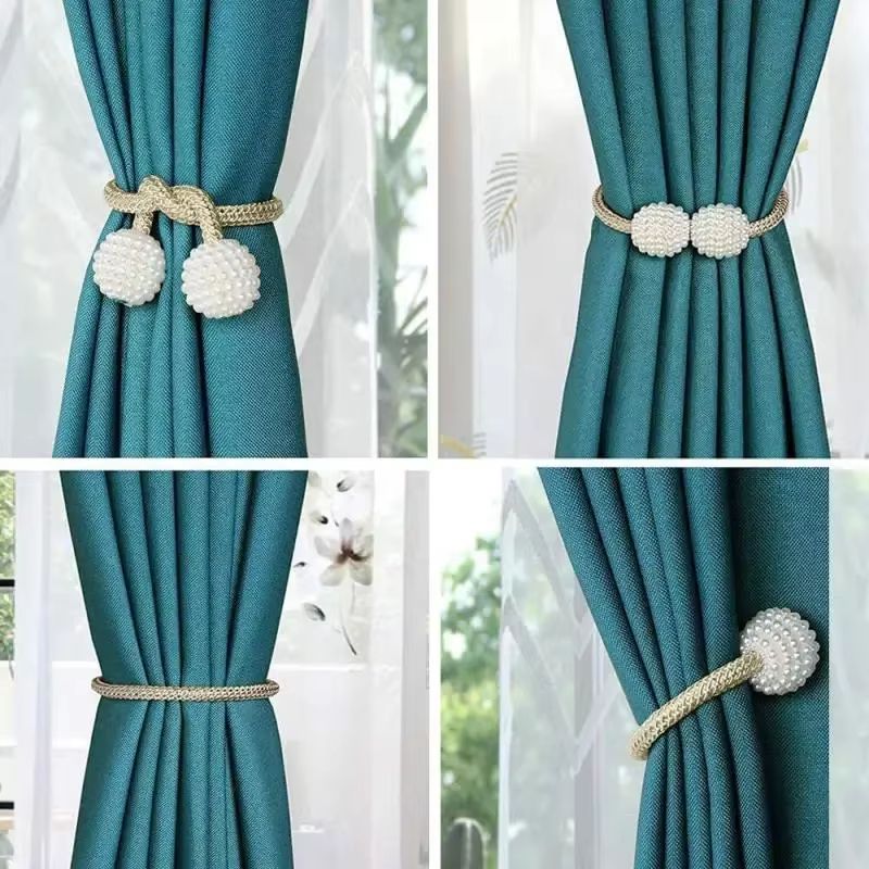 LuxePearl Magnetic Curtain Tieback Clips  Elegant Pearl Curtain Holders 12PCS Set 3