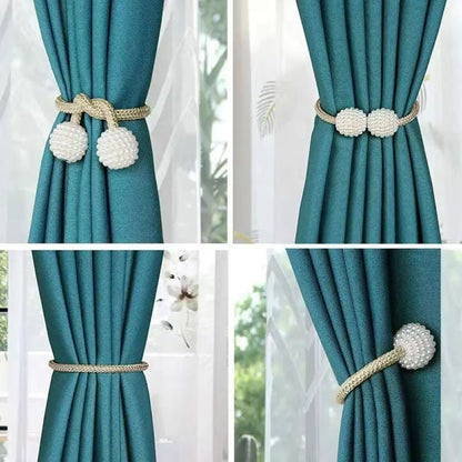 LuxePearl Magnetic Curtain Tieback Clips  Elegant Pearl Curtain Holders 12PCS Set 3