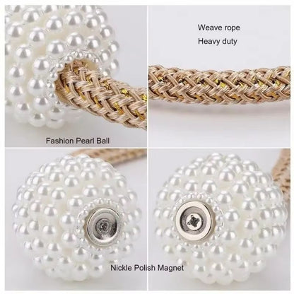 LuxePearl Magnetic Curtain Tieback Clips  Elegant Pearl Curtain Holders 12PCS Set 4