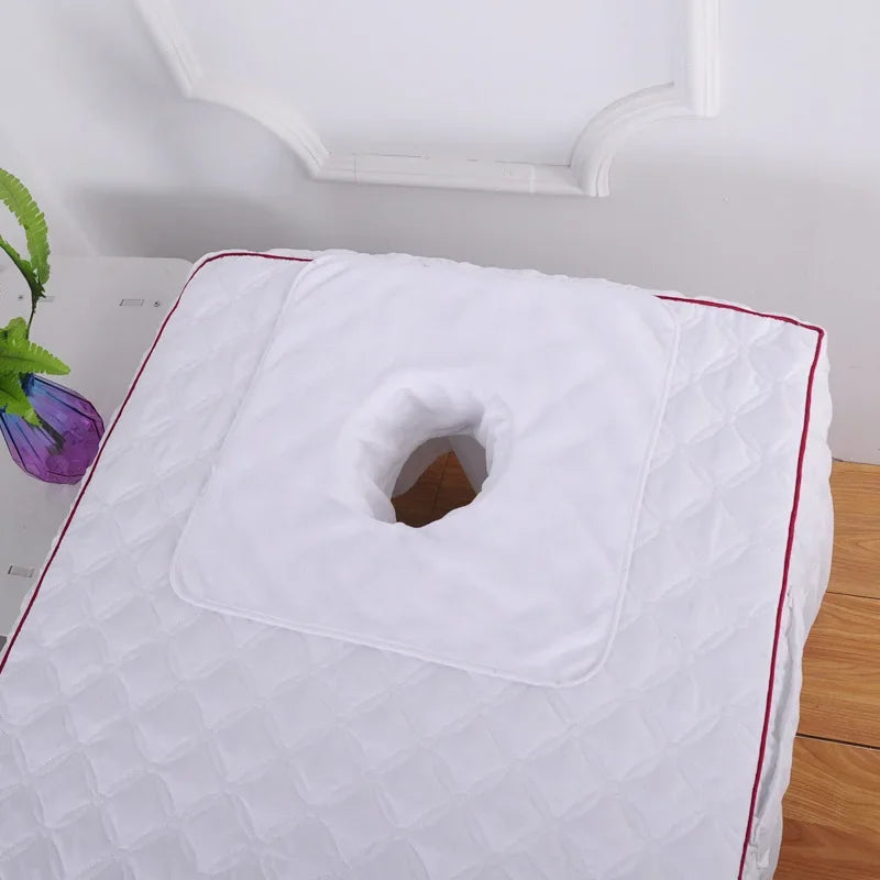 SPA Massage Bedspread Towel, Velvet Thickened Beauty Massage Table, Face Towel with Breath Hole