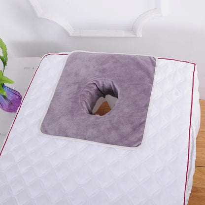 SPA Massage Bedspread Towel, Velvet Thickened Beauty Massage Table, Face Towel with Breath Hole