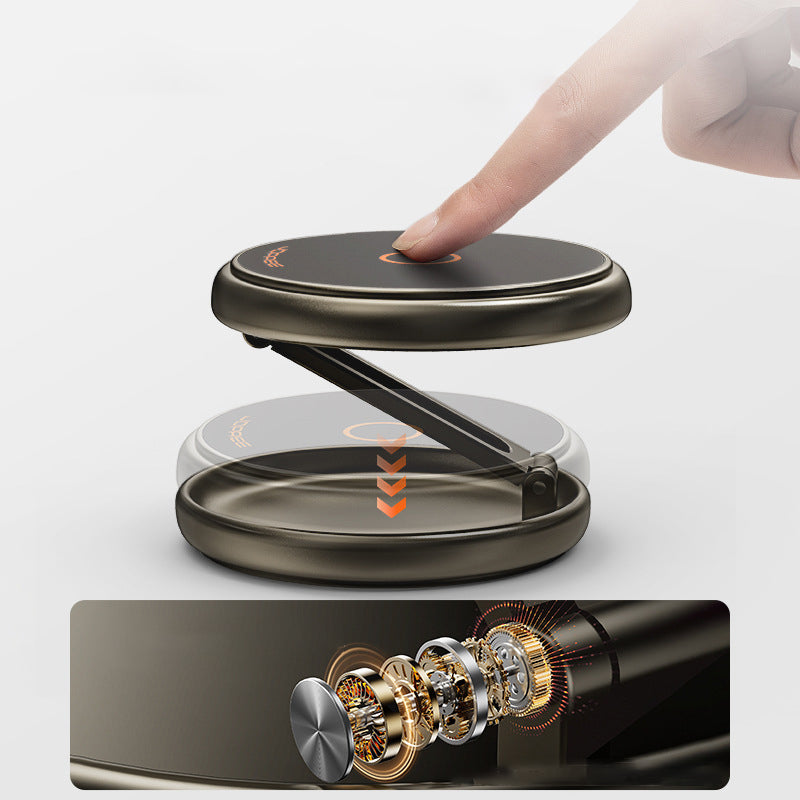 Portable Magnetic Phone Stand, Universal Foldable Mini Holder, Compact Desktop Mount for Travel Selfies, Office, use.