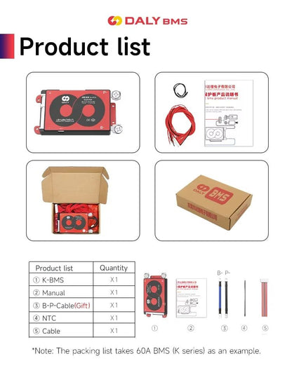 DALY Smart BMS 3S16S Liion  LiFePO4 Battery Management System With Balance  NTC 15A100A 4