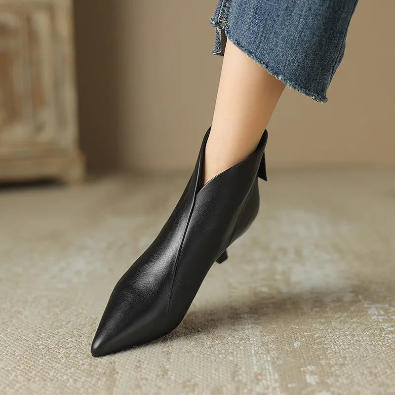 Stylish Autumn Winter Pointed Toe Women Ankle Boots Fashion Vintage Short Booties With Square Heels 3