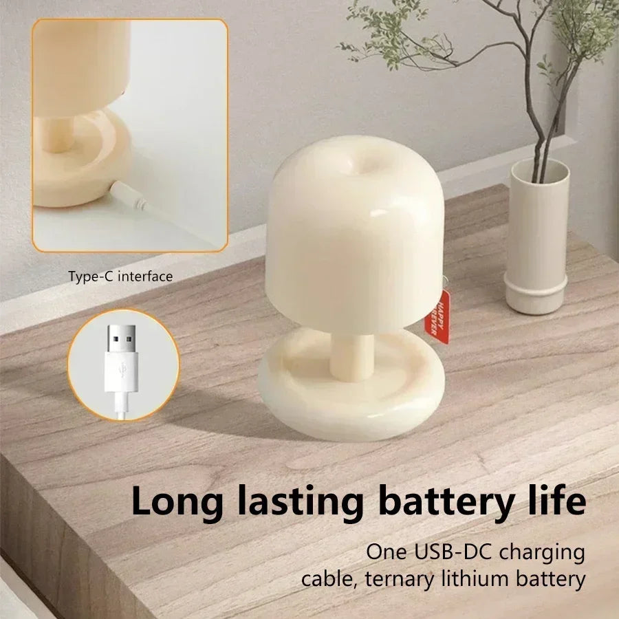 Creative Mushroom Style Night Light, USB Rechargeable, Mini Sunset Lamp for Desktop, Coffee Bar, Home Decor