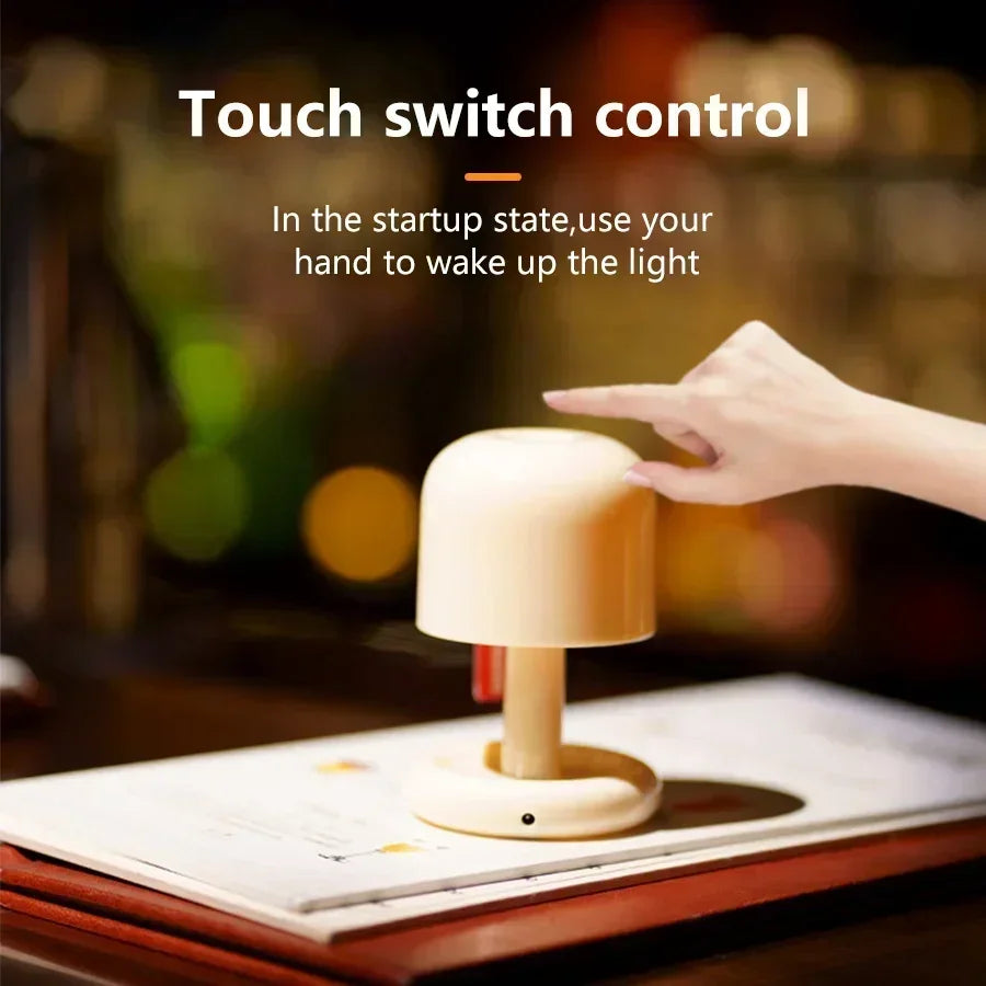 Creative Mushroom Style Night Light, USB Rechargeable, Mini Sunset Lamp for Desktop, Coffee Bar, Home Decor