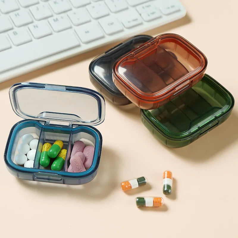 Tablet Pill Organizer, Pillbox Case Container, Mini Medicine Pills Box, Pills Dispenser, Drug Storage Box, Portable