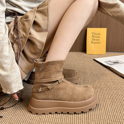 Stylish Autumn Winter Thick Bottom Woman Ankle Boot Lightweight Fashion Platform Ladies Short Booti 1