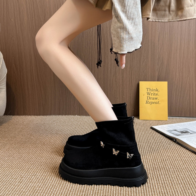 Stylish Autumn Winter Thick Bottom Woman Ankle Boot Lightweight Fashion Platform Ladies Short Booti 2