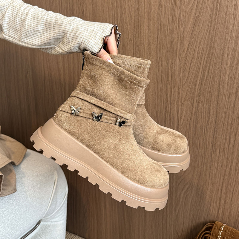 Stylish Autumn Winter Thick Bottom Woman Ankle Boot Lightweight Fashion Platform Ladies Short Booti 6