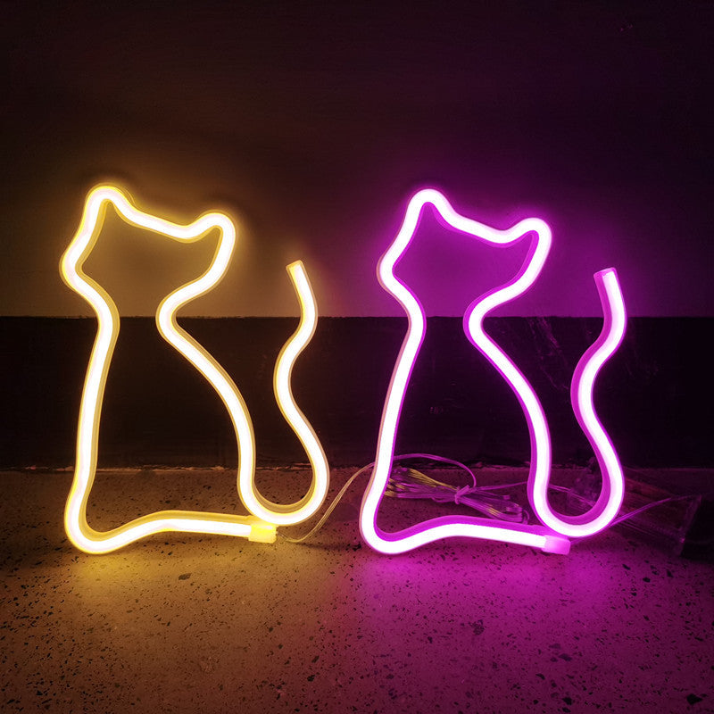 Cat Neon Light Sign USB And Battery Powered Animal Figure Lamp For Room Decor 3