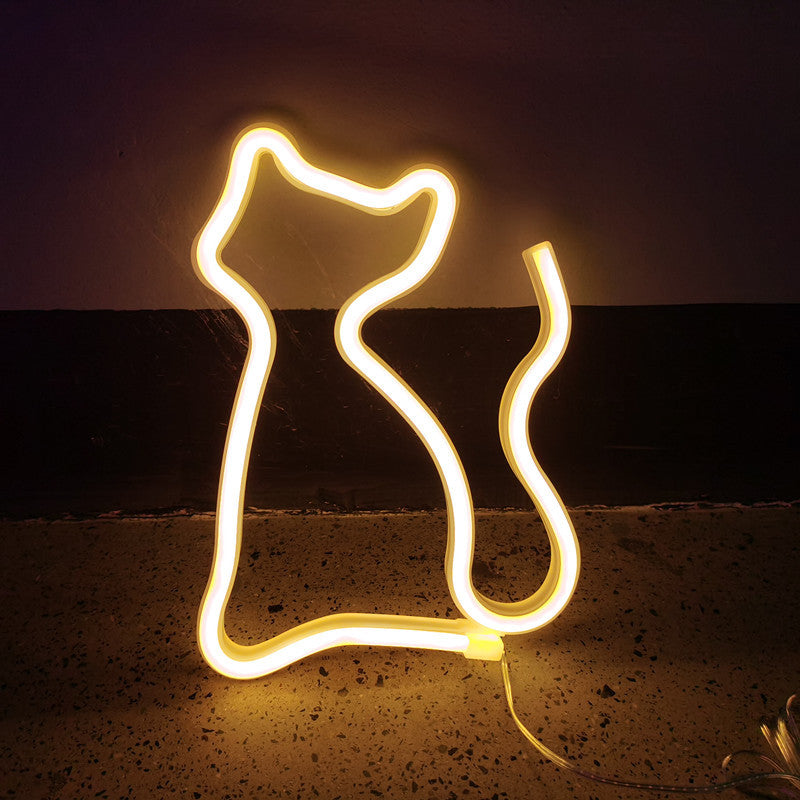 Cat Neon Light Sign USB And Battery Powered Animal Figure Lamp For Room Decor 8
