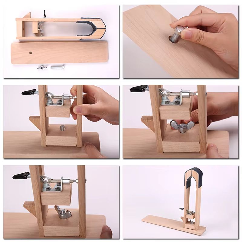 MIUSIE Wooden Leather Stitching Clamp  HandStitched Sewing Tool For DIY Leather Craft 5