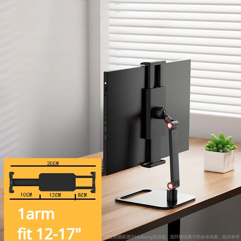 Adjustable 360 Swivel Portable Monitor Stand, Bracket Clamp Holder for Tablet Desktop, Ideal for Desktop