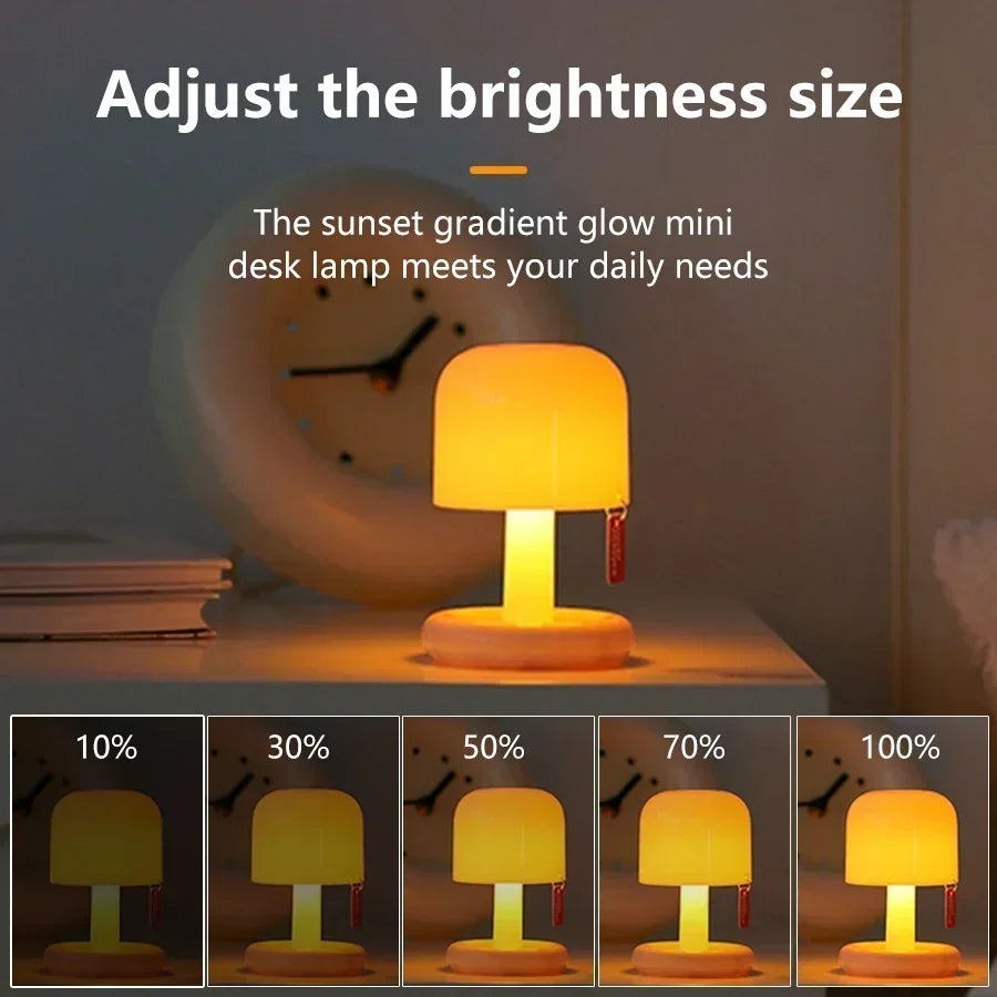 USB Rechargeable Desktop Night Light Mini Sunset Projection Lamp Mushroom Style Creative LED For Be 3