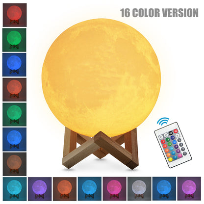 Printed Star Moon Light, Rechargeable Touch Night Lamp, Colorful USB LED Light, Creative Home Decor Gift