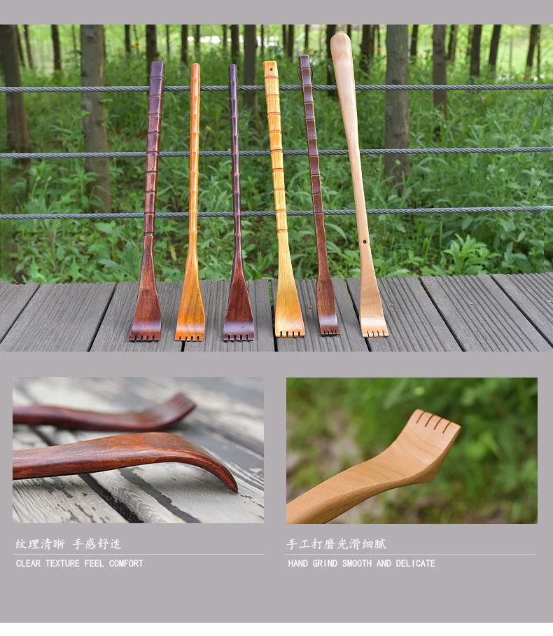 Back Scratching Rake Household Wooden, Long Handle Wooden Back Scratcher Massager, Body Massage Health Products