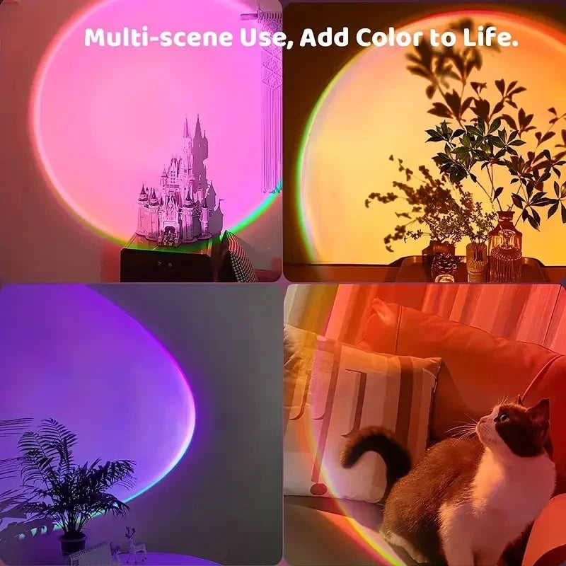 Spectrum Vibrant Sunset Projection Light With USB And Remote Control Dynamic Color Changing LED For 2