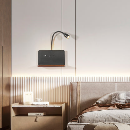Modern LED Wall Lamp With Wireless Charging USB Interface 360 Rotatable Bedside Night Light With Sw 3