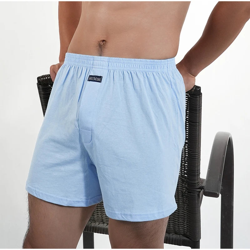 Mens Cotton Pajama Shorts Cotton Elastic Waist Short Pants Breathable Summer Sleepwear Casual Home  3