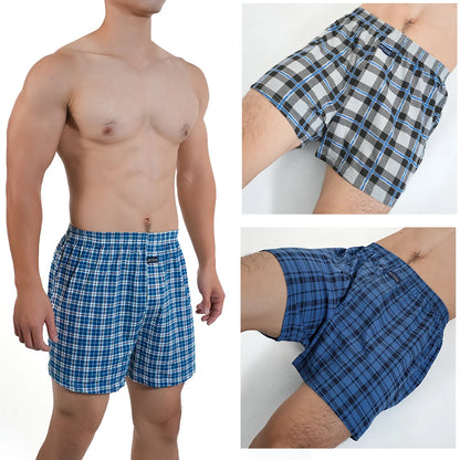 Mens Cotton Pajama Shorts Cotton Elastic Waist Short Pants Breathable Summer Sleepwear Casual Home  5