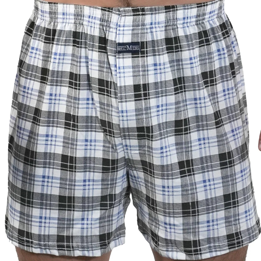 Mens Cotton Pajama Shorts Cotton Elastic Waist Short Pants Breathable Summer Sleepwear Casual Home  4
