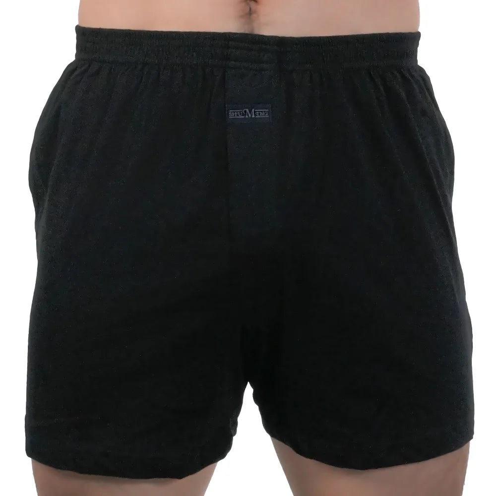 Mens Cotton Pajama Shorts Cotton Elastic Waist Short Pants Breathable Summer Sleepwear Casual Home  7
