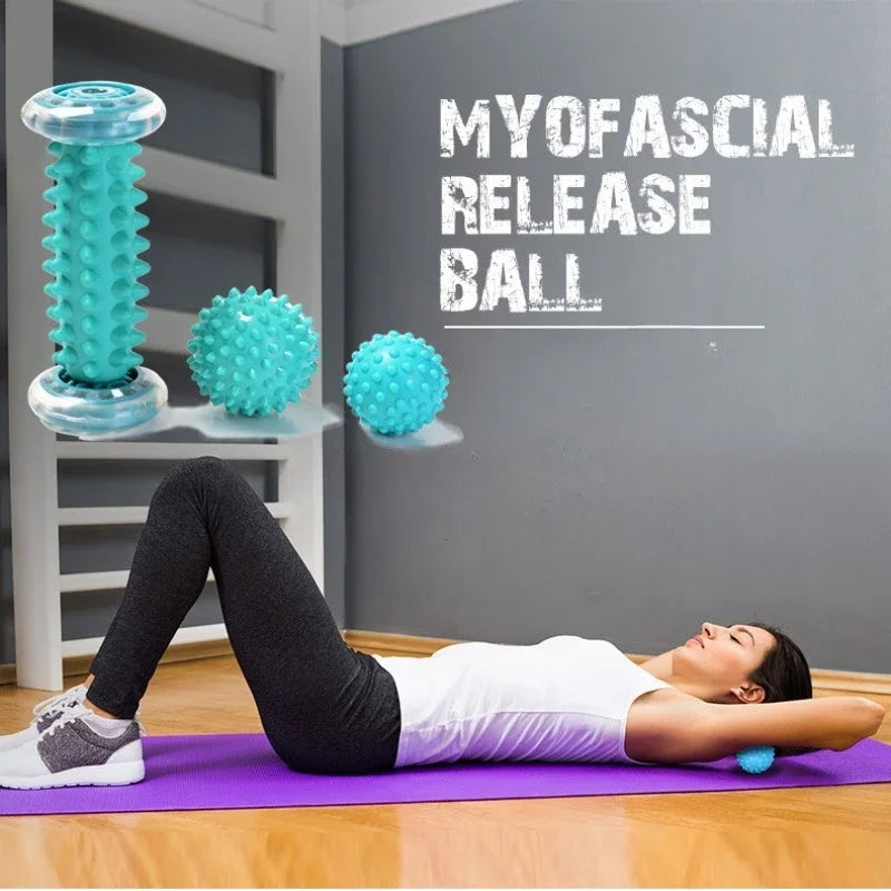 Massage Ball Set, Foot Roller, Deep Tissue Pain Relief, Plantar Fasciitis Support, Back Leg Hand Massage